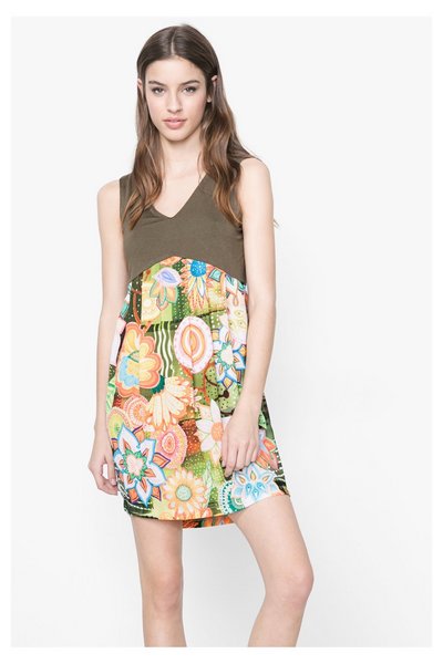 Comprar Desigual - Mujer - Vestido con falda globo plisada - Cayetano - Size 40 al mejor precio