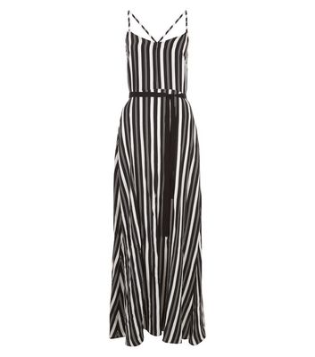 Comprar Black Stripe Split Front Maxi Dress al mejor precio