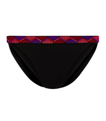 Comprar Black Abstract Print Trim Bikini Bottoms al mejor precio