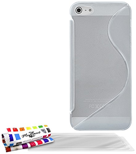 Comprar Muzzano F5771 - Funda para Apple iPhone 5 + 3 protecciónes de pantalla, transparente al mejor precio