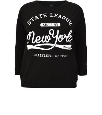 Comprar Plus Size Black New York State League Sweatshirt al mejor precio