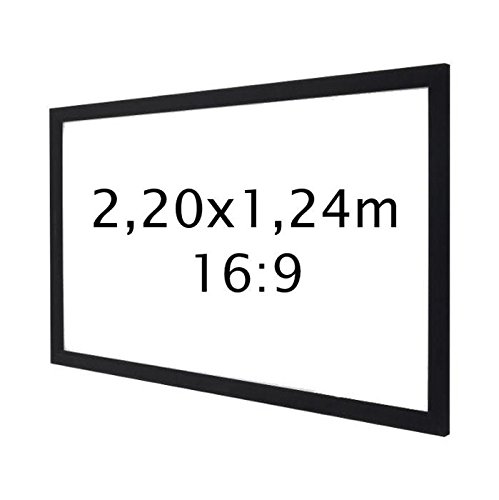 Comparar mejores precios Kimex 3700685405387 - Pantalla de proyección fija con marco 220x124 cm (16/9)- tela frontal blanco mate con descuentos Comprar Kimex 3700685405387 - Pantalla de proyección fija con marco 220x124 cm (16/9)- tela frontal blanco mate al mejor precio