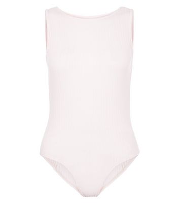 Comprar Petite Shell Pink Ribbed Bodysuit al mejor precio