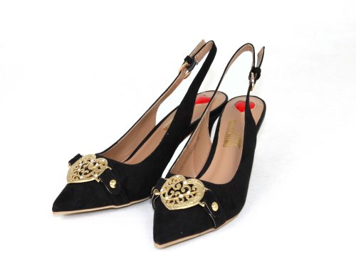 Comprar Moschino - Zapatos destalonados de terciopelo mujer, color negro, talla 38 al mejor precio