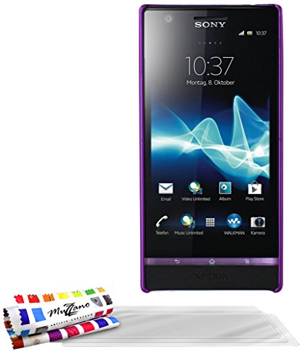 Comprar Muzzano F20902 - Funda para Sony Xperia P + 3 protecciones de pantalla, color violeta al mejor precio