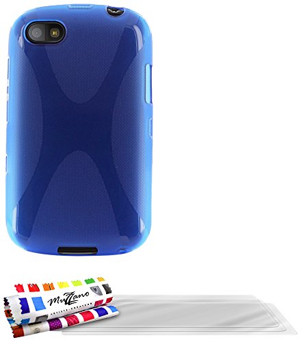 Comprar Muzzano F868812 - Funda para Blackberry 9720, incluye 3 protecciones de pantalla, color azul al mejor precio