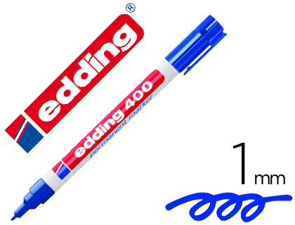 Comprar rotulador edding marcador permanente 400 azul punta redonda 1 mm al mejor precio