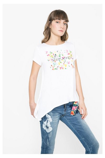 Comprar Desigual - Mujer - Camiseta blanca de manga corta - Kenán - Size XL al mejor precio