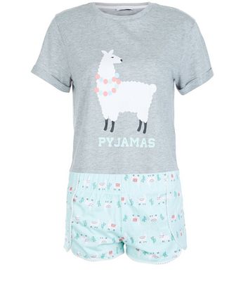 Comprar Teens Mint Green Llama Print Pyjama Set al mejor precio