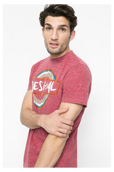 Comprar Desigual - Hombre - Camiseta roja jaspeada - Suburbano - Size M al mejor precio