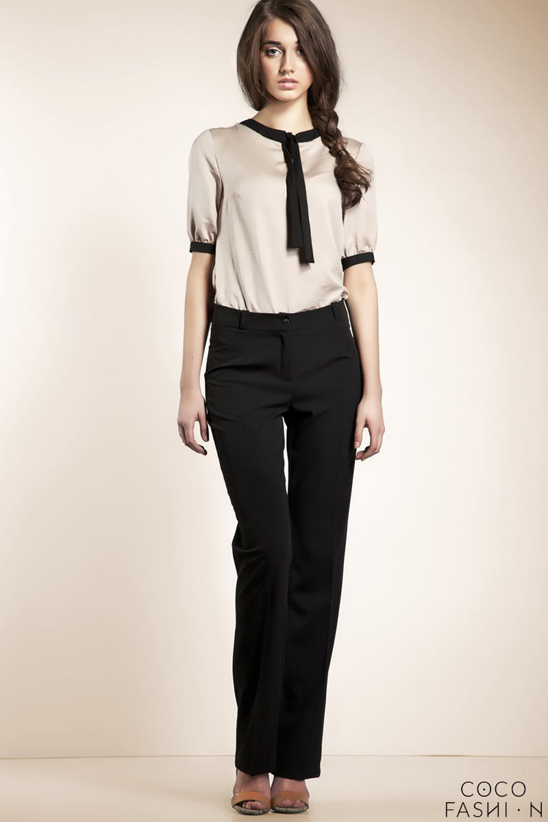 Comprar Tailored Straight Cut Black Pants with Button Fastening al mejor precio