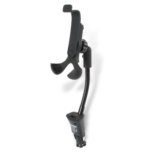 Comprar Ansmann - Soporte y cargador de móvil para coche (tamaño ajustable, 3 cables de conexión), negro al mejor precio