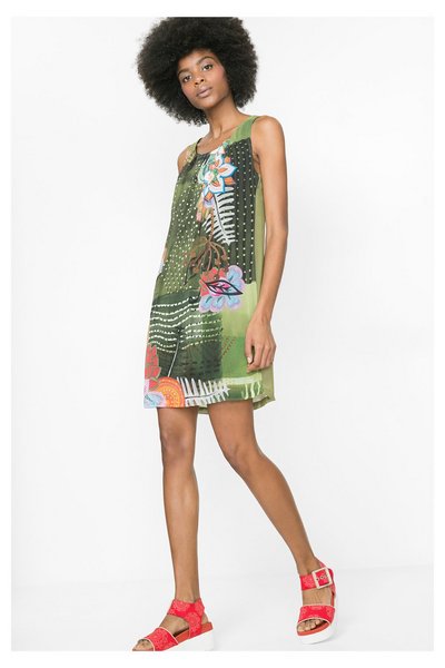 Comprar Desigual - Mujer - Vestido de tirantes verde - Catalina - Size 40 al mejor precio