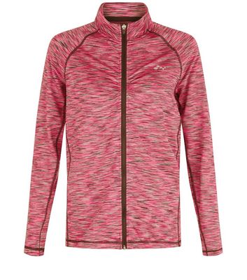 Comprar Only Pink Space Dye Zip Up Long Sleeve Sports Top al mejor precio