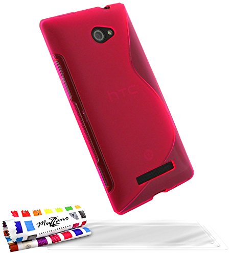Comprar Muzzano F65S7-97058506 - Funda para HTC 8X + 3 protecciónes de pantalla, color rosa al mejor precio