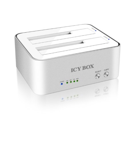 Comprar ICY BOX IB-120CL-U3 - Base (SATA, Plata, Color blanco, Aluminio, USB, USB, 100-240 V/50-60 Hz/1.2 A - 12 V/ 3 A) al mejor precio