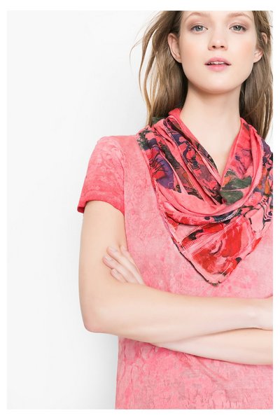 Comprar Desigual - Mujer - Camiseta rosa con cuello vuelto - Resma - Size XXL al mejor precio