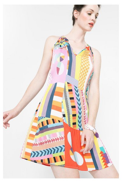 Comprar Desigual - Mujer - Vestido plisado de colores - Maria - Size 36 al mejor precio