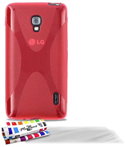 Comprar Muzzano Le X - Funda para LG Optimus F6 + 3 protecciones de pantalla, color rojo al mejor precio