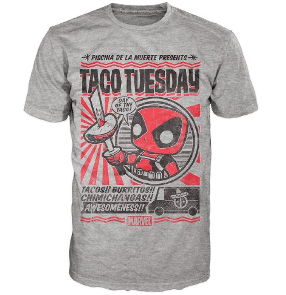 Comparar mejores precios Marvel Deadpool Chimichanga Pop! T-Shirt - Grey - L con descuentos Comprar Marvel Deadpool Chimichanga Pop! T-Shirt - Grey - L al mejor precio