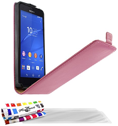 Comprar Muzzano Open Flip - Funda para Sony Xperia Z3 Compact, incluye 3 protecciones de pantalla, color rosa al mejor precio