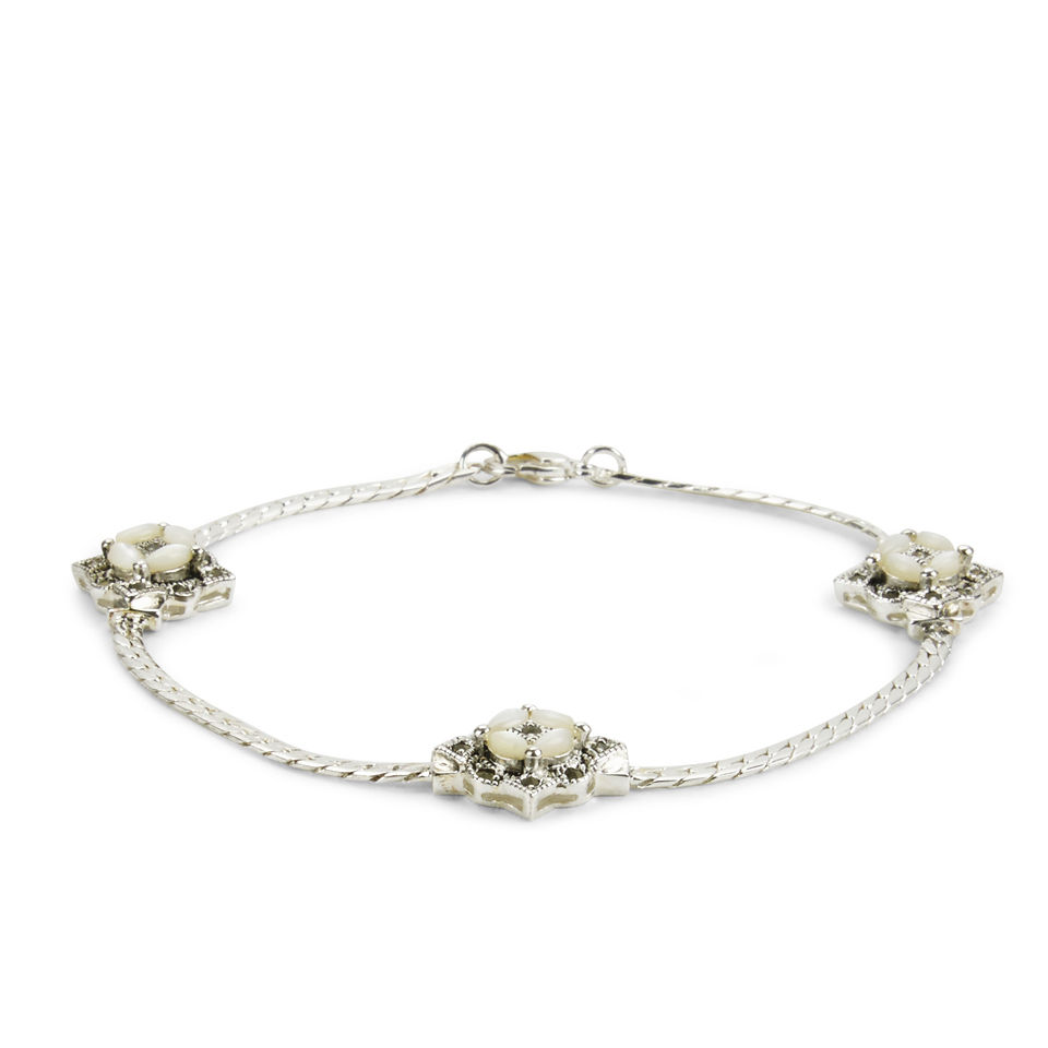 Comprar Silver Plated Marcasite and Mother of Pearl Bracelet al mejor precio