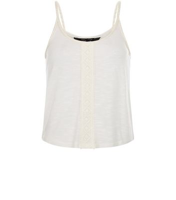 Comprar Teens Cream Crochet Panel Plait Trim Cami al mejor precio