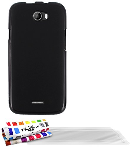 Comprar Muzzano F872721 - Funda para Wiko Barry (incluye 3 protectores de pantalla), color negro al mejor precio