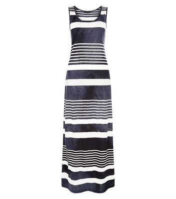Comprar Blue Stripe Burnout Jersey Maxi Dress al mejor precio