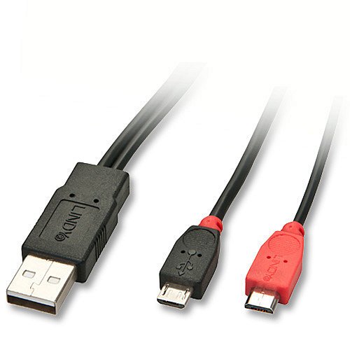 Comprar Lindy 31661 - Cable USB (USB A, Micro-USB B, Macho/Macho, Negro, Rojo) al mejor precio
