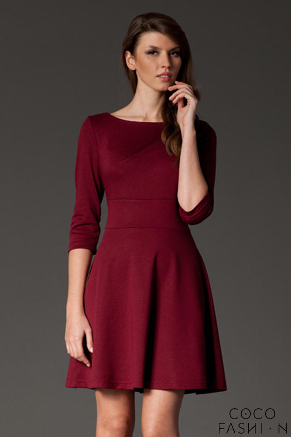 Comprar Maroon Giggly Fashion Flared Skirt Dress al mejor precio