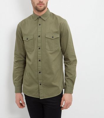 Comprar Khaki Double Pocket Long Sleeve Military Shirt al mejor precio