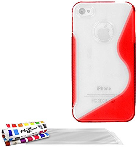 Comprar Muzzano F09H06-222866 - Funda para Apple iPhone 4, con 3 protectores de pantalla, color rojo al mejor precio