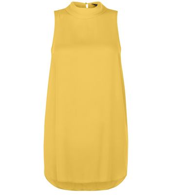 Comprar Mustard High Neck Longline Tunic Top al mejor precio