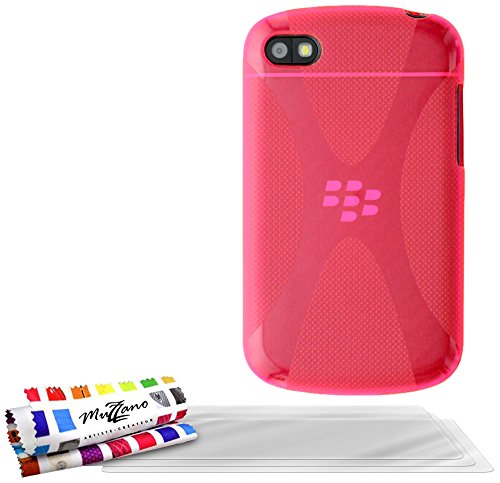 Comprar Muzzano F7159 - Funda para Blackberry Q10 + 3 protecciónes de pantalla, color rosa al mejor precio
