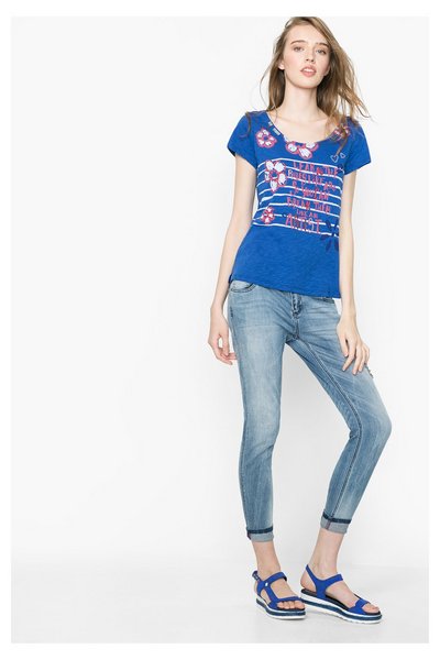 Comprar Desigual - Mujer - Camiseta de punto azul - Azucena - Size XS al mejor precio