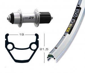 Comprar RT,28x1.75,DeoreXT,plata,QR,36 agujeros Exal ZX 19, plata, radios Niro al mejor precio