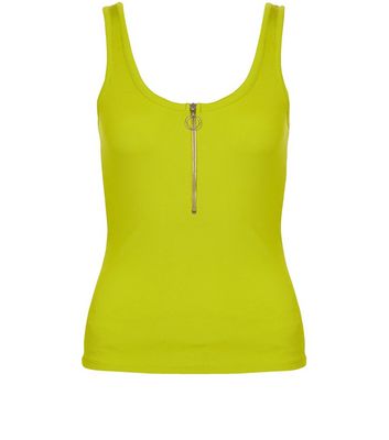 Comprar Lime Ribbed Zip Front Vest al mejor precio