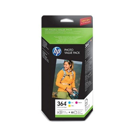 Comprar HP 364 Series Photo Value Pack-85 sht/10 x 15 cm - Cartucho de tinta para impresoras (Cian, Magenta, Amarillo, 100 x 150 mm, Brillo, 5 - 80%, -40 - 70 °C, 5 - 50 °C) al mejor precio