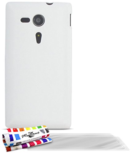 Comprar Muzzano F255922 - Funda para Sony Xperia SP, incluye 3 protectores de pantalla, color blanco al mejor precio
