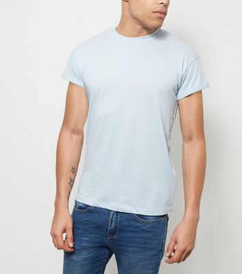Comprar Pale Blue Roll Sleeve T-Shirt al mejor precio
