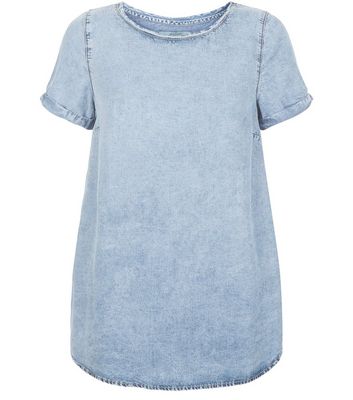 Comprar Light Blue Acid Wash Denim T-Shirt al mejor precio