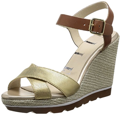 Comprar Elle Monnet - Sandalias de vestir de material sintético para mujer dorado Or (Or/Tan) 37 al mejor precio