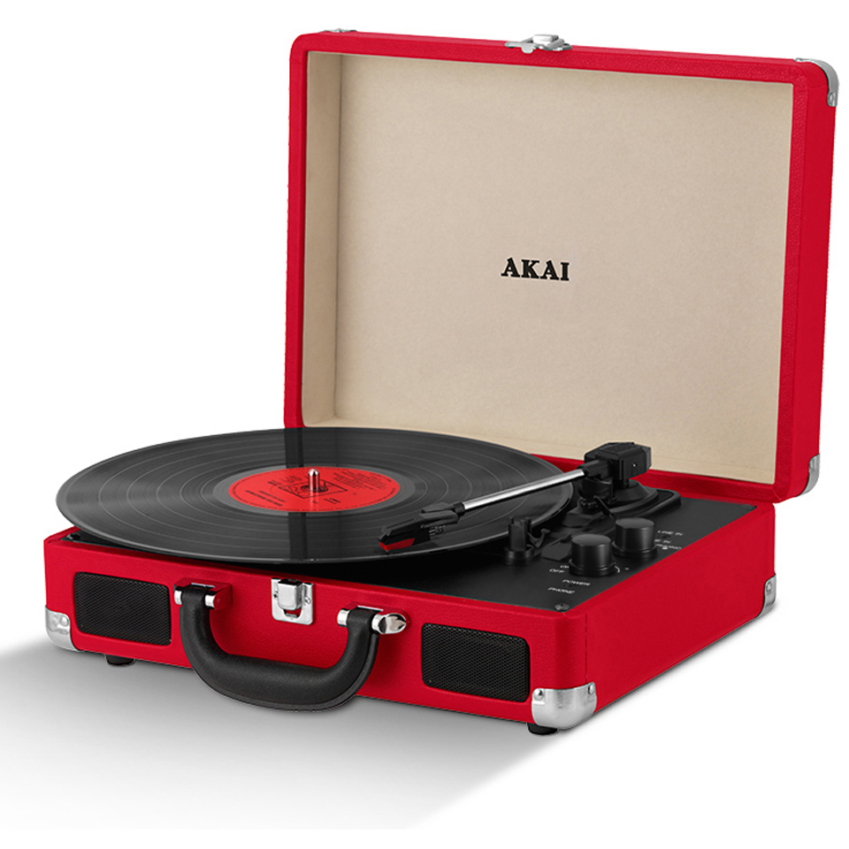 Comprar Akai A60011N Rechargeable Turntable and Case - Red al mejor precio