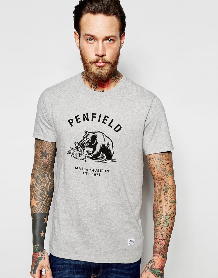 Comprar Camiseta gris con estampado de oso de Penfield al mejor precio