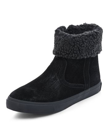 Comprar Black Shearling Cuff Ankle Boots al mejor precio