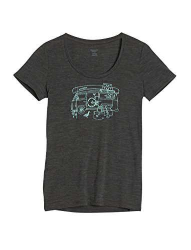 Comprar Icebreaker Scoop Van Life-Camiseta de manga corta para mujer, camiseta, color Gris - Jet Heather, tamaño S al mejor precio