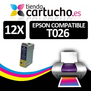 Comprar PACK 12 CARTUCHOS COMPATIBLE EPSON T026PACK 12 CARTUCHOS COMPATIBLE EPSON T026 al mejor precio