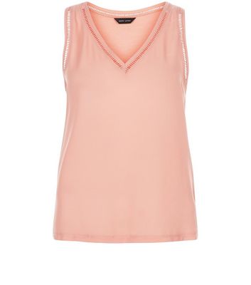 Comprar Coral Ladder Trim V Neck Sleeveless Top al mejor precio