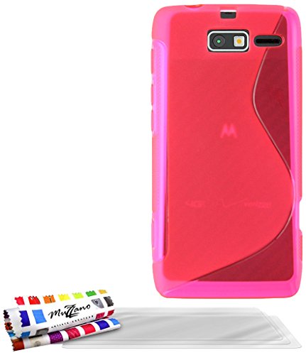 Comprar Muzzano F5683 - Funda para Motorola Razr I + 3 protecciónes de pantalla, color rosa al mejor precio